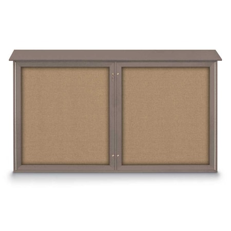 United Visual Products Open Faced Traditional Rounded Corkboard UV646ARC-GOLD-BLSPRU